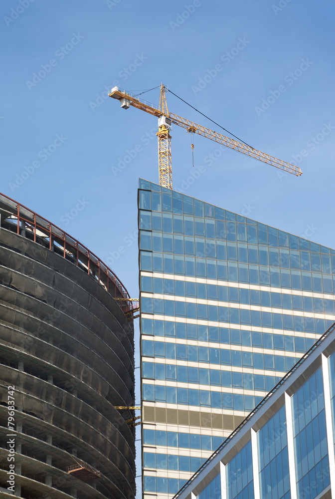 custom made wallpaper toronto digitalTower crane on top of construction office skyscraper buildings