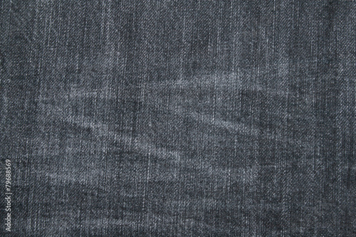 Black stone-washed Jeans denim cloth