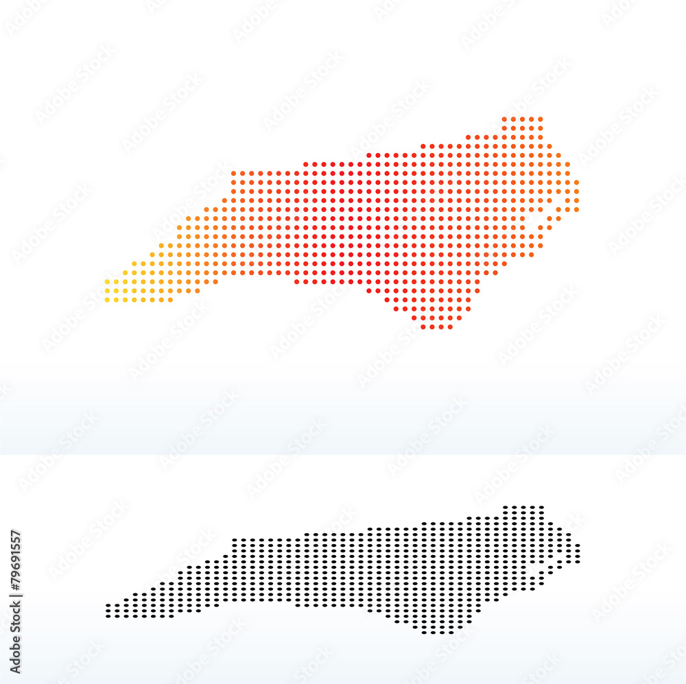 Map of USA North Carolina State with Dot Pattern