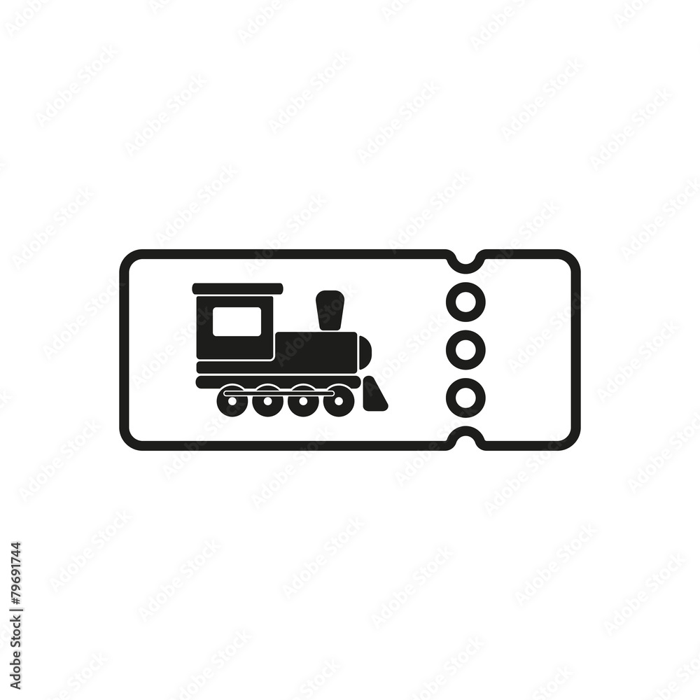 The blank train ticket icon. Travel symbol. Flat The blank train ticket icon. Travel symbol. Flat