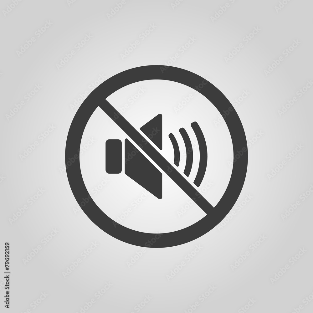 The no sound icon. Volume Off symbol. Flat The no sound icon. Volume Off symbol. Flat