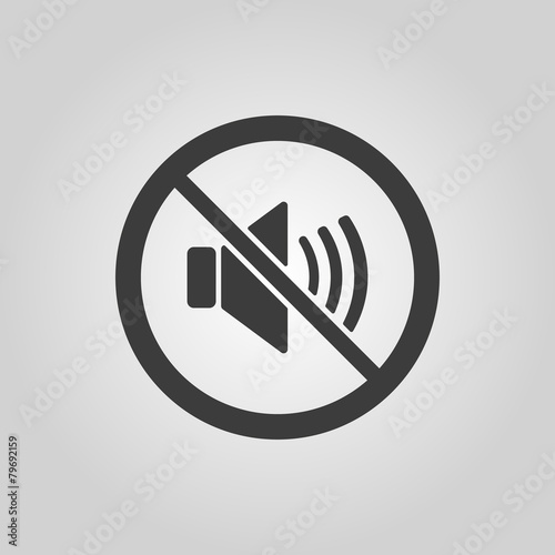The no sound icon. Volume Off symbol. Flat