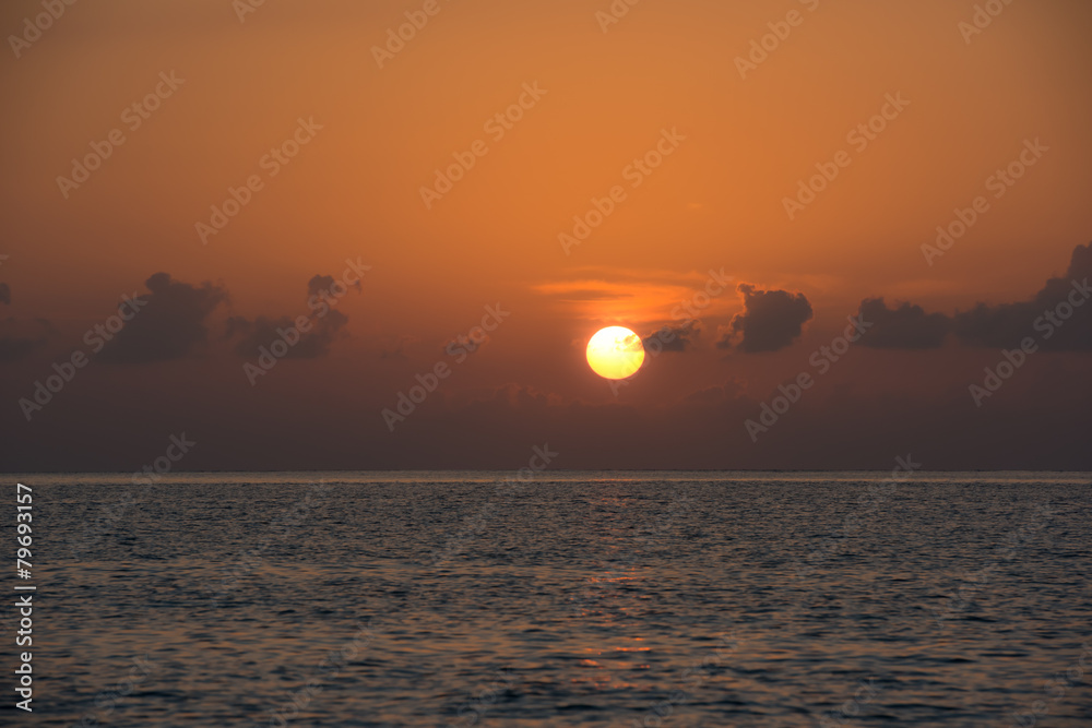 Beautiful tropical sunset ocean background Beautiful tropical sunset ocean background