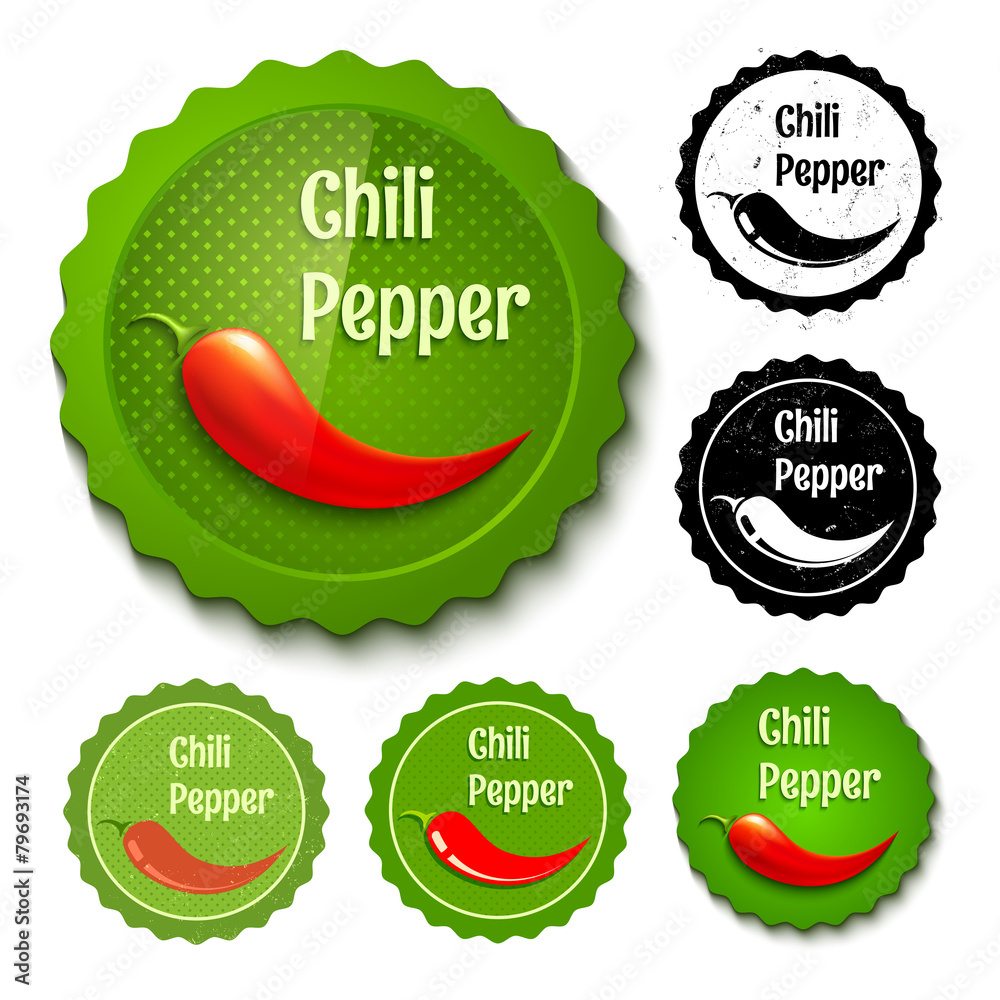 Set chili stamps Set chili stamps