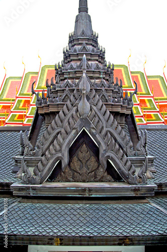 roof  gold       in   bangkok   incision of the temple photo