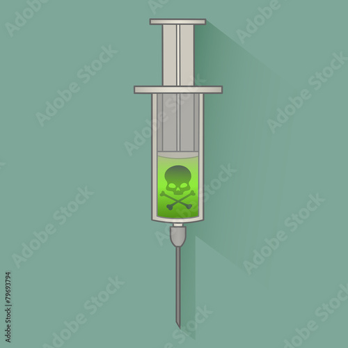 Syringe with skull