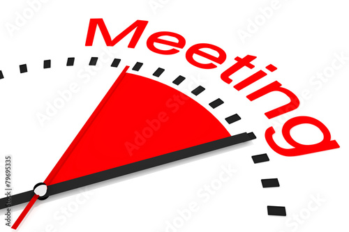 clock with red seconds hand area meeting illustration photo