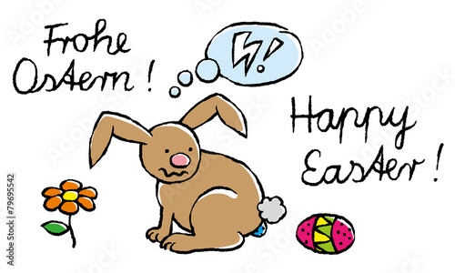 Osterhase legt ein Osterei