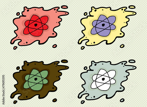 Atom Symbols in Various Colors