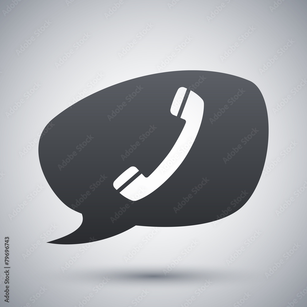 Vector phone on speech bubble icon Vector phone on speech bubble icon