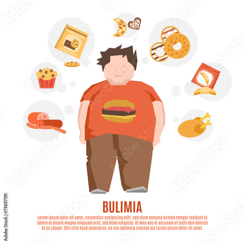 Bulimia Concept Flat