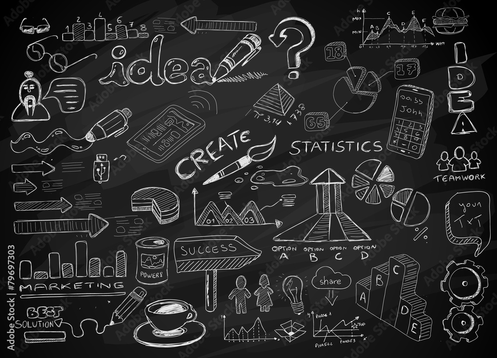 Social Media doodles Sketch set with infographics elements Social Media doodles Sketch set with infographics elements