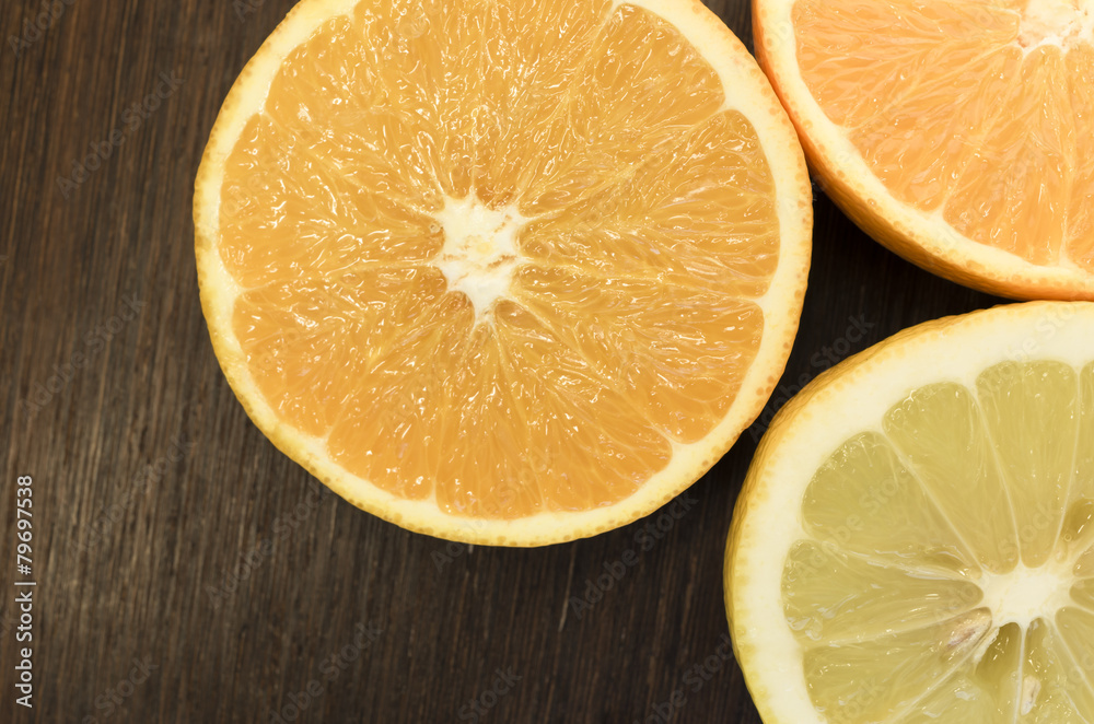 fresh ripe cutted oranges and lemons fresh ripe cutted oranges and lemons