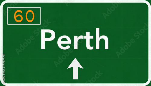 Perth Australia Highway Road Sign