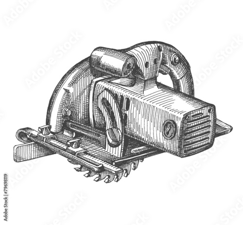 circulating saw vector logo design template. tools or joinery