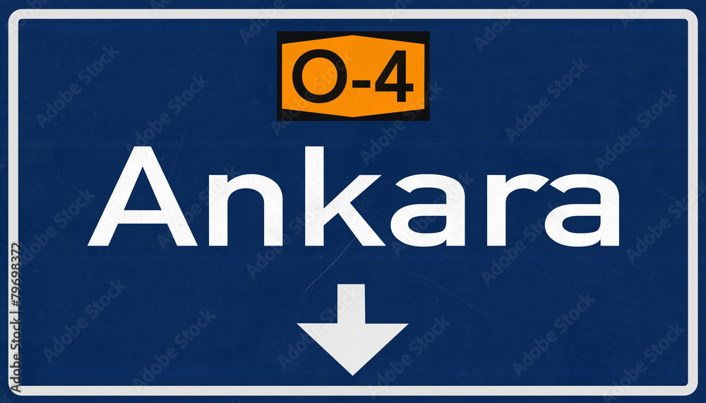 Ankara Turkey Highway Road Sign