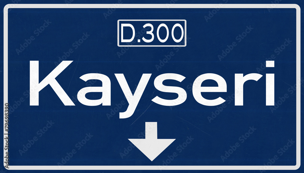 Kayseri Turkey Highway Road Sign