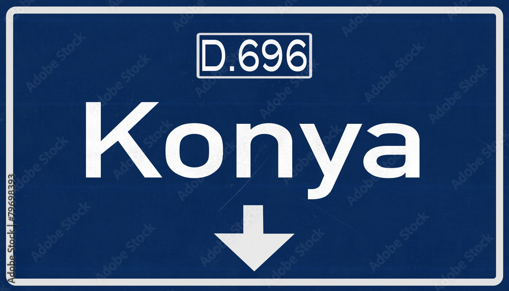 Fototapeta premium Konya Turkey Highway Road Sign