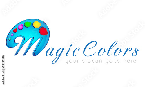 Logo template, art, abstraction, magic colors, vector photo