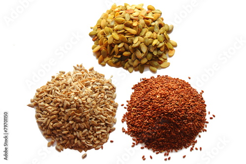 flax seeds, sunflower and pumpkin