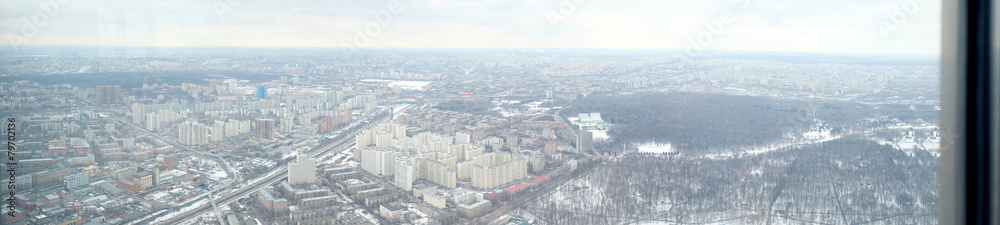 Obraz premium Panoramic photo view from Ostankino television tower