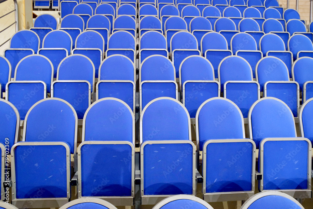 Naklejka premium Blue stadium seats hall handball
