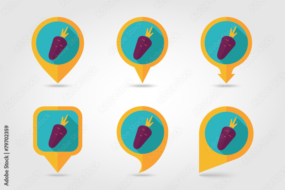 Carrot flat icon with long shadow Carrot flat icon with long shadow