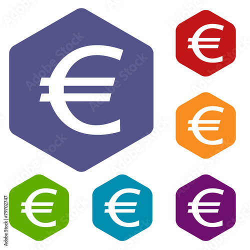 Euro rhombus icons