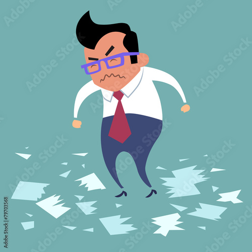 Businessman angry office work boss