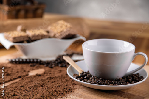 Coffee background, home ambient concept