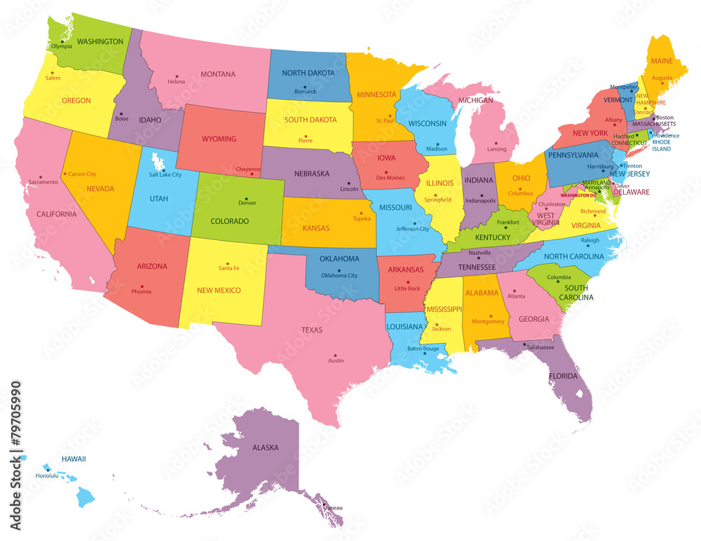 USA Detailed Map With States And Cities Vector De Stock Adobe Stock usa-detailed-map-with-states-and-cities-vector-de-stock-adobe-stock