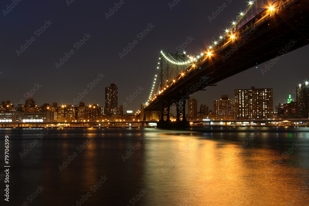 Manhattan bridge by night
