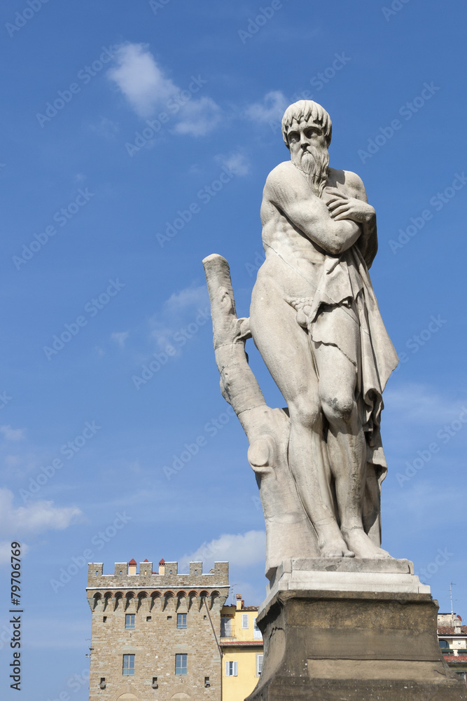 Ponte Santa Trinita Winter statue in Florence