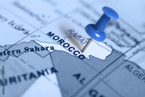 Location Morocco. Blue pin on the map.