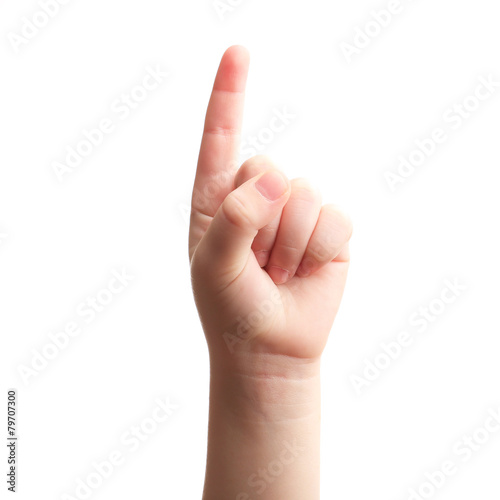 Child hand isolated on white