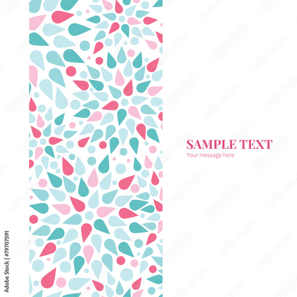 Vector Abstract Colorful Drops Vertical Frame Seamless Pattern
