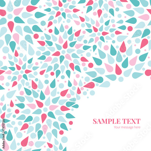Vector abstract colorful drops frame corner pattern background