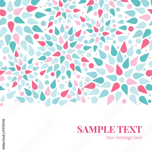 Vector abstract colorful drops horizontal border card template