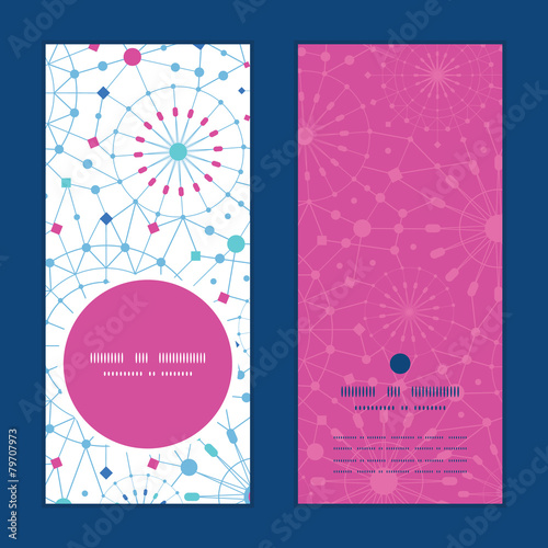 Vector blue abstract line art circles vertical round frame