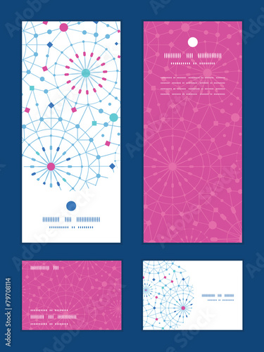 Vector blue abstract line art circles vertical frame pattern