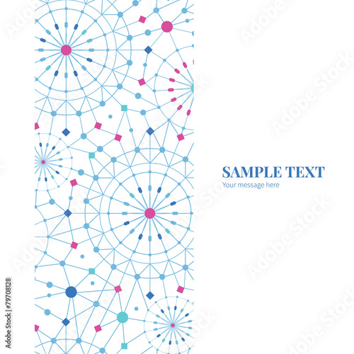 Vector Blue Abstract Line Art Circles Vertical Frame Seamless
