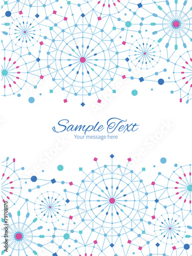 Vector blue abstract line art circles vertical double borders