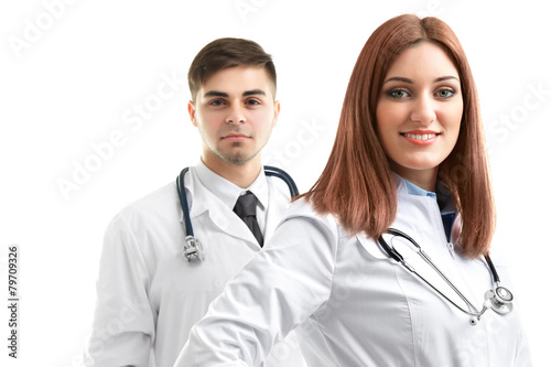 Medical workers isolated on...