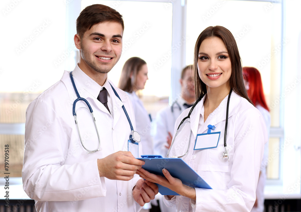 Fototapeta premium Medical workers in conference room