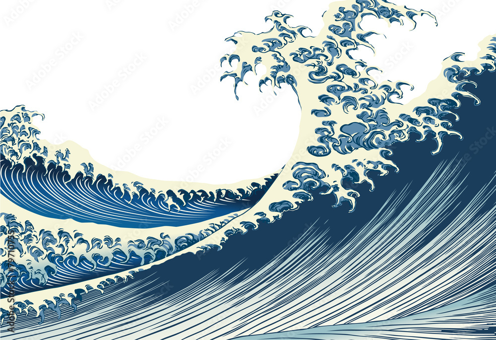 葛飾北斎 富嶽百景 海上の不二 イメージイラスト Stock Vector Adobe Stock