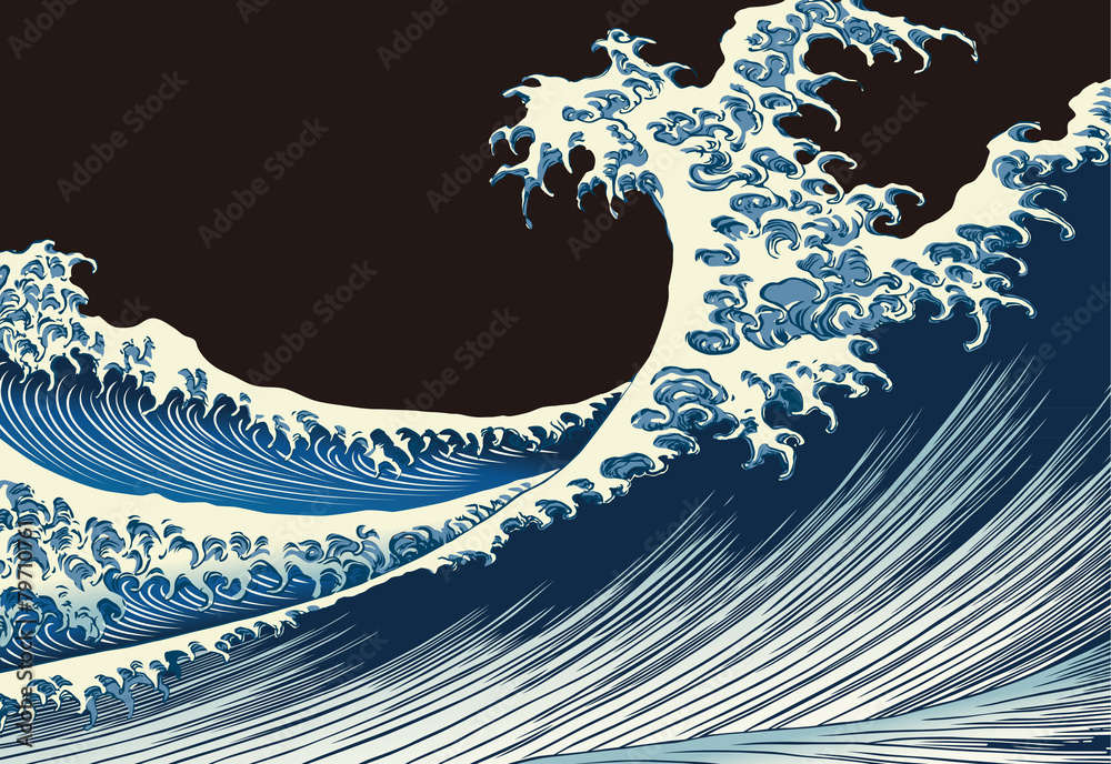葛飾北斎 富嶽百景 海上の不二 イメージイラスト Stock Vector Adobe Stock
