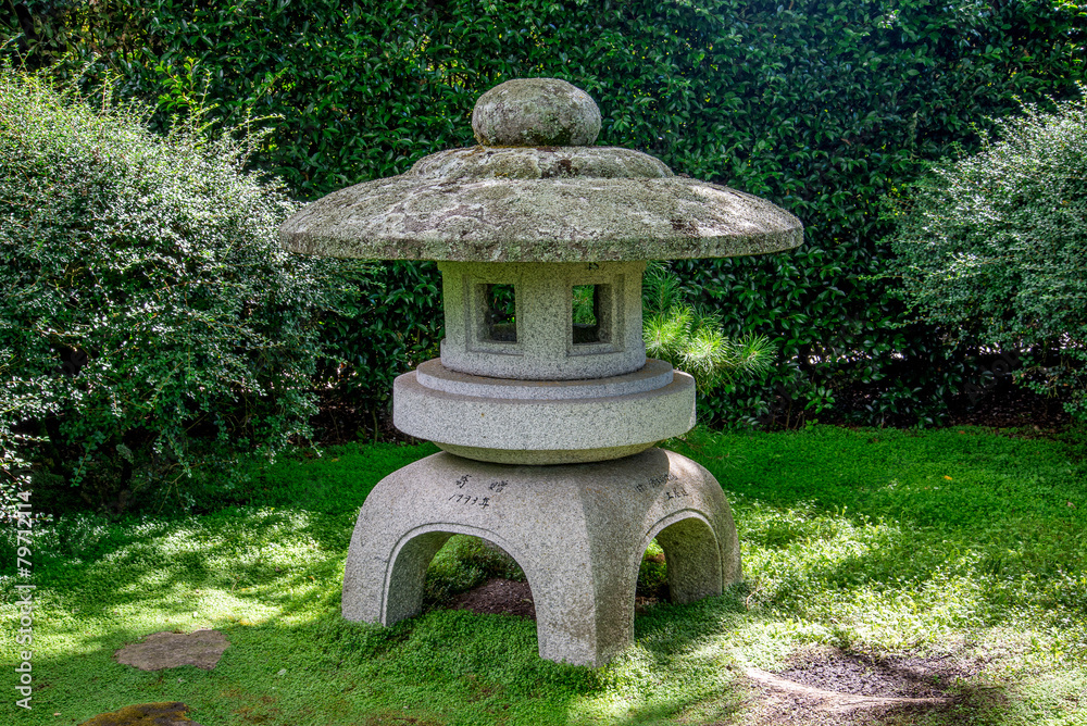 Scenic stone made arbour in Japanese Garden, Hamilton