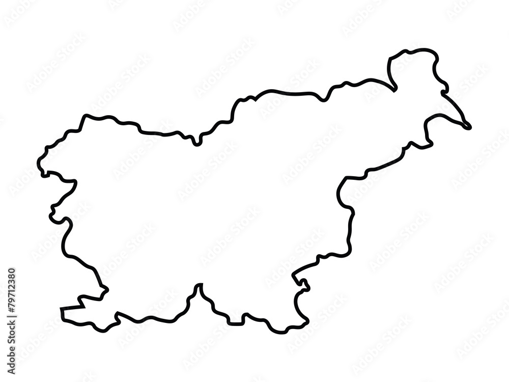 black abstract map of Slovenia