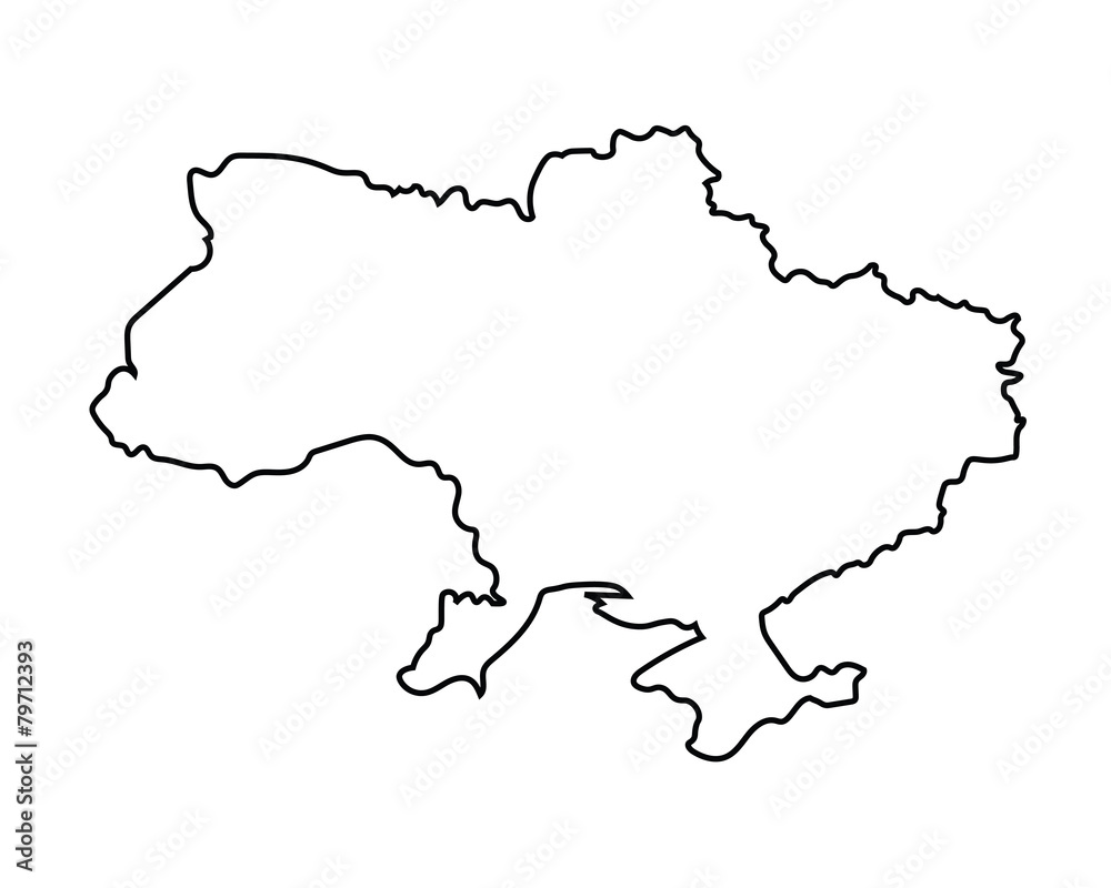 black outline of Ukraine map