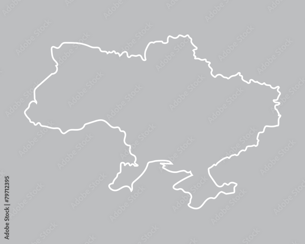 outline of Ukraine map